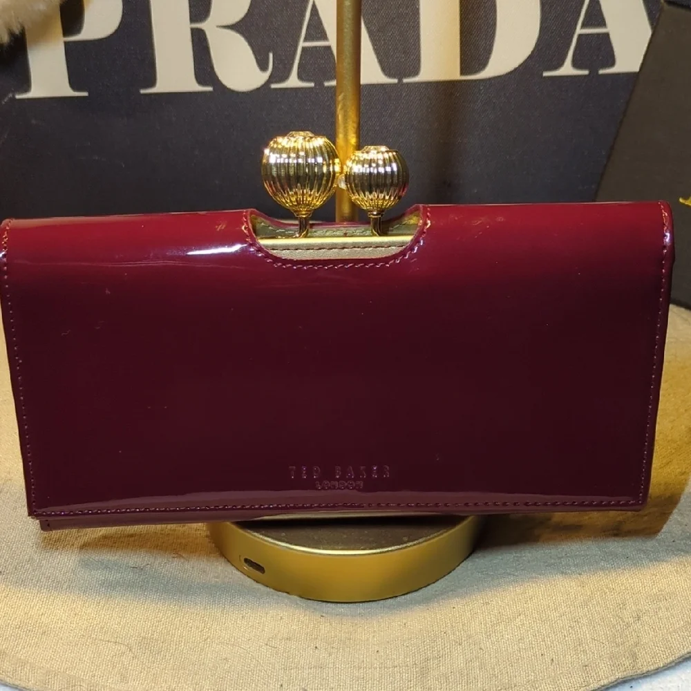 Ted Baker Burgundy Wallet with kiss 💋 lock!